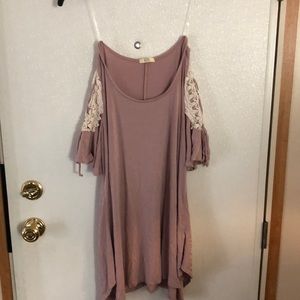 Pink tunic with lace detail